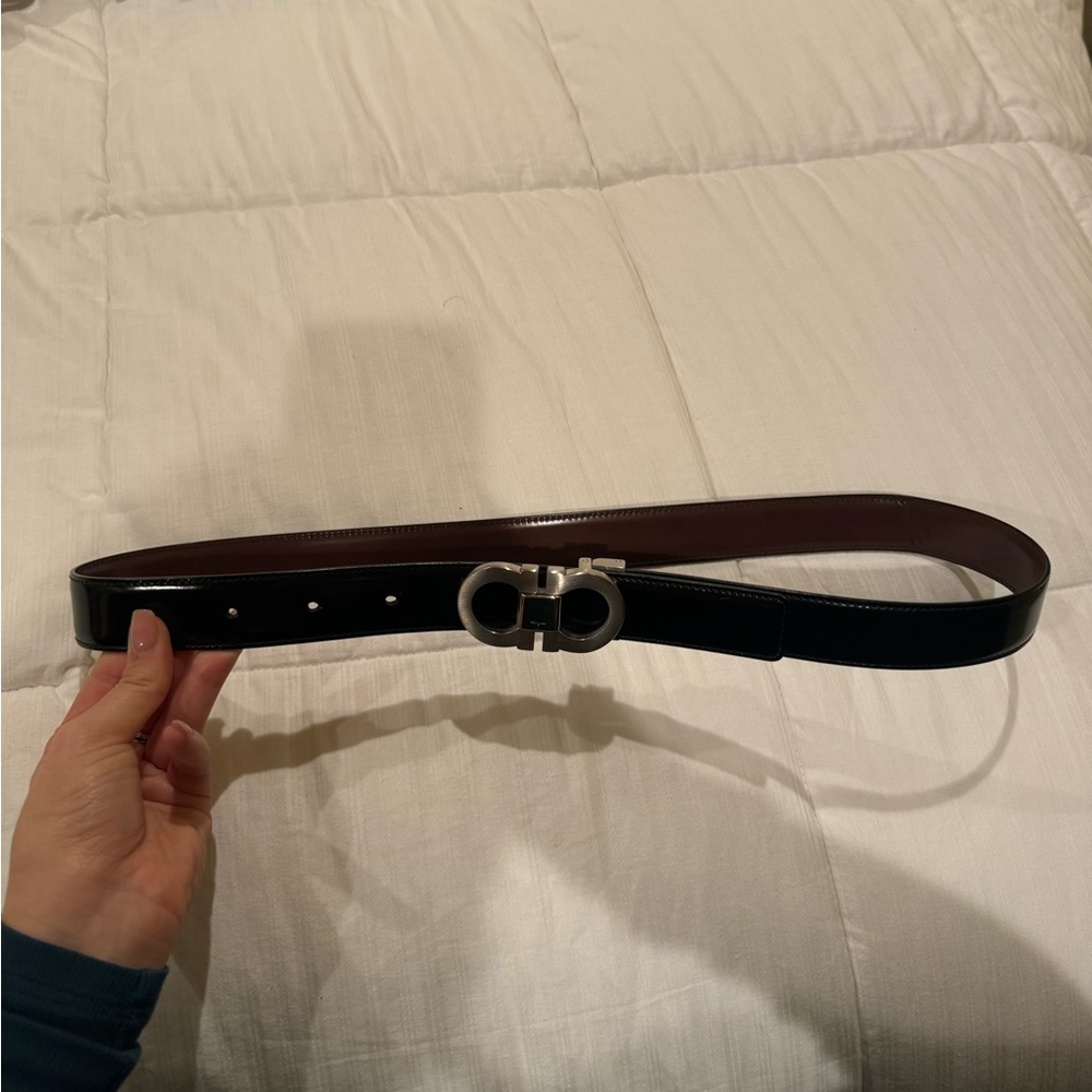 AUTHENTIC FERRAGAMO TWO TONE BLACK AND BROWN BELT